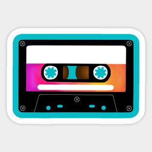 Neon 1980s Cassette Tape Sticker